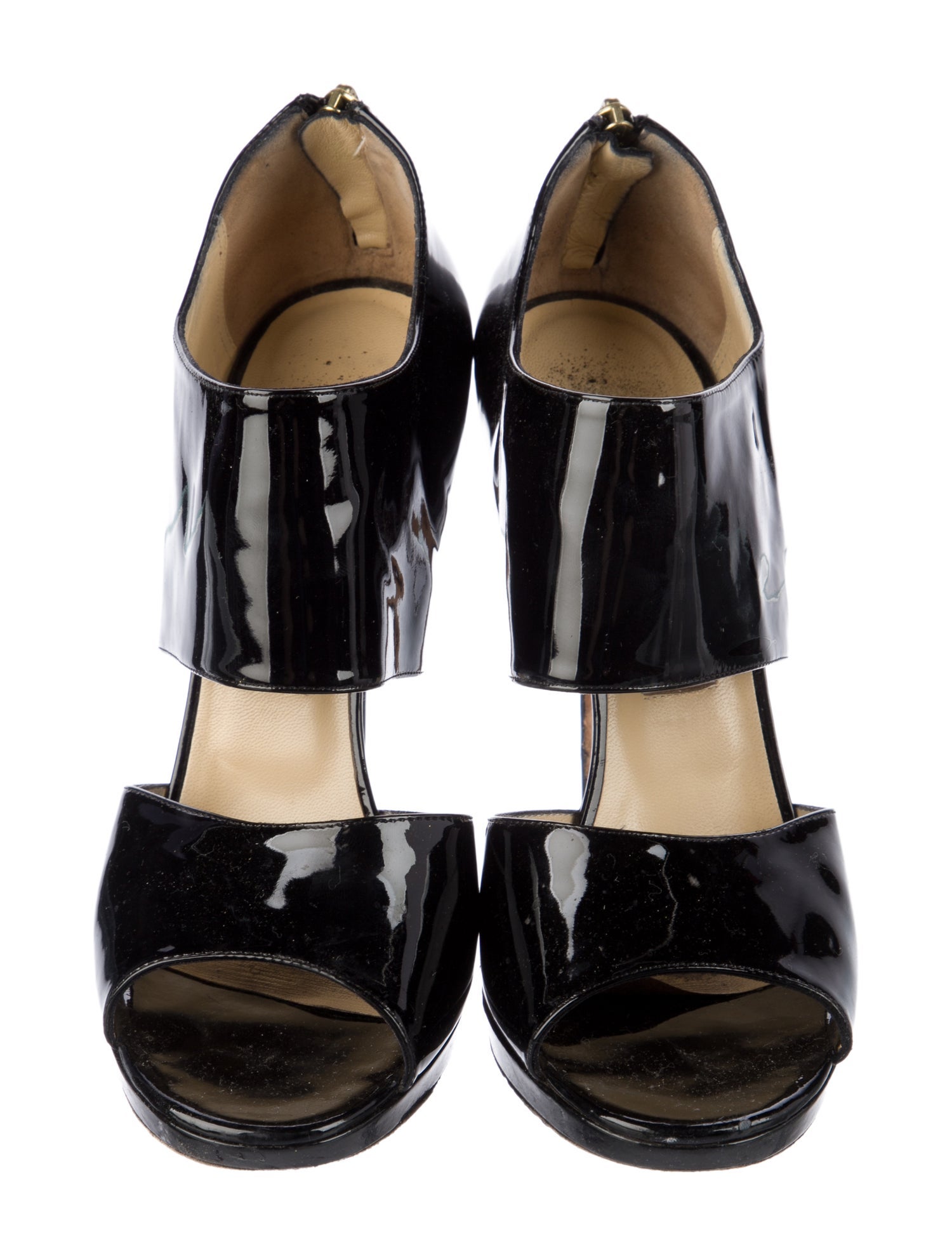 Jimmy Choo Patent Leather Cutout Accent Pumps